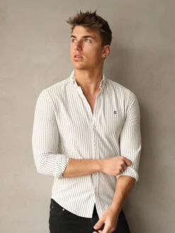 Modena Stripe Shirt - White -Blakely Clothing Store 2863White 04D