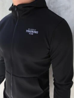 Men's Full Zip Training Hoodie - Slim Fit Performance Gym Jacket -Blakely Clothing Store 2891Black 01D