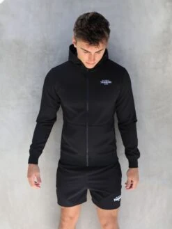 Men's Full Zip Training Hoodie - Slim Fit Performance Gym Jacket -Blakely Clothing Store 2891Black 02D