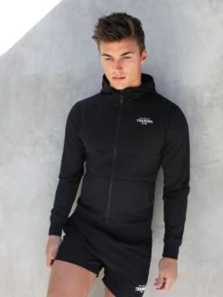 Men's Full Zip Training Hoodie - Slim Fit Performance Gym Jacket -Blakely Clothing Store 2891Black 03D