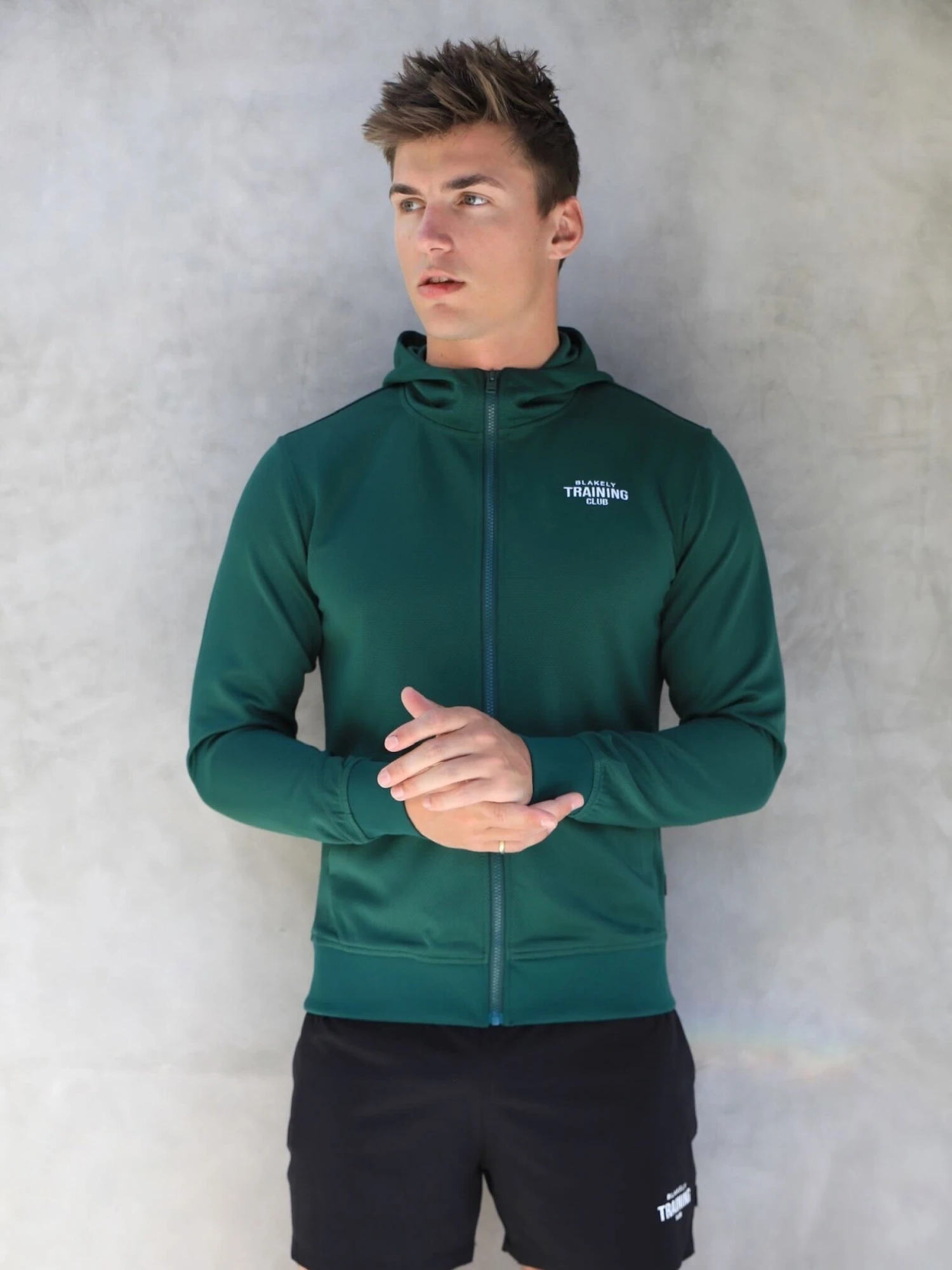 Full Zip Training Hoodie - Dark Green 1 Full Zip Training Hoodie - Dark Green
