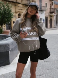 Serena Oversized Jumper - Safari Green -Blakely Clothing Store 2923BSERENASAFARIGREEN01