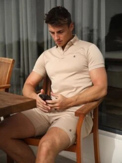 Sorrento Polo Shirt - Sand -Blakely Clothing Store 2930Tan 01D