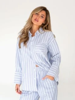 Elena Stripe Shirt - Blue -Blakely Clothing Store 2962BLUELEADD