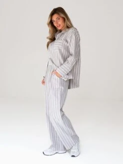 Elena Stripe Shirt - Light Brown -Blakely Clothing Store 2962Khaki 04D