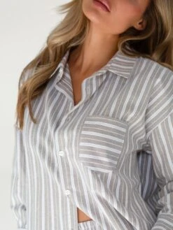 Elena Stripe Shirt - Light Brown -Blakely Clothing Store 2962Khaki 05D