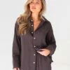 Camilla Shirt - Mocha -Blakely Clothing Store 2964BrownleadD