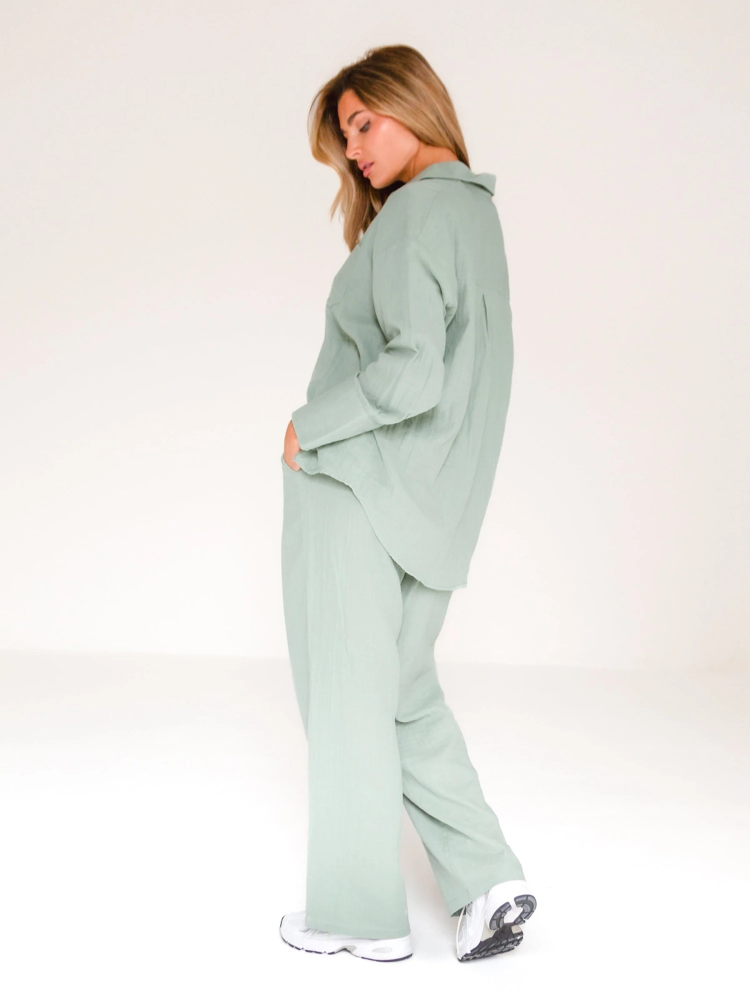 Camilla Trousers - Sage Green 4 Camilla Trousers - Sage Green - Image 4