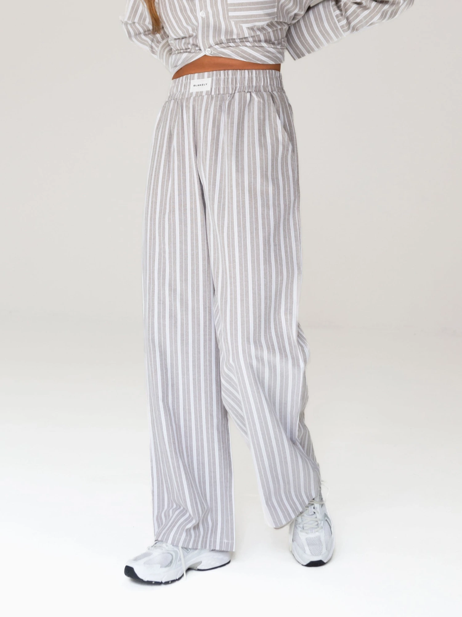 Elena Stripe Trousers - Light Brown 5 Elena Stripe Trousers - Light Brown - Image 5