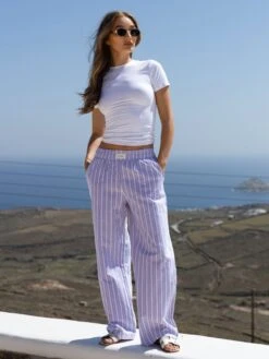 Elena Stripe Trousers - Purple 8 Elena Stripe Trousers - Purple -Blakely Clothing Store 2966brandD