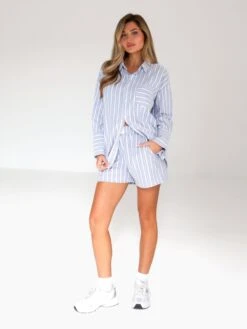Elena Stripe Shorts - Blue 9 Elena Stripe Shorts - Blue -Blakely Clothing Store 2967BLUE 06D