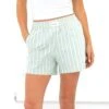 Elena Stripe Shorts - Green -Blakely Clothing Store 2967GREENLEADD