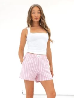 Elena Stripe Shorts - Pink -Blakely Clothing Store 2967PINKD 4