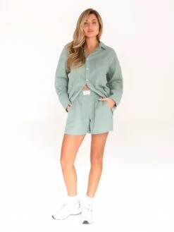 Camilla Shorts - Sage Green -Blakely Clothing Store 2968Sage 02D