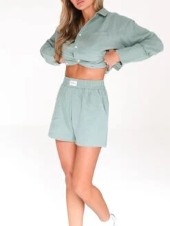 Camilla Shorts - Sage Green -Blakely Clothing Store 2968Sage 07D