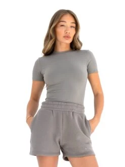 Lucia Baby Tee - Neutral Grey