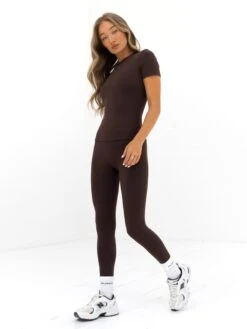 Lucia Baby Tee - Coffee Bean 8 Lucia Baby Tee - Coffee Bean -Blakely Clothing Store 2996BROWN05D