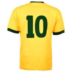 Kids Brazil 1970 Retro No 10 Football Shirt - Premium Heavyweight Cotton