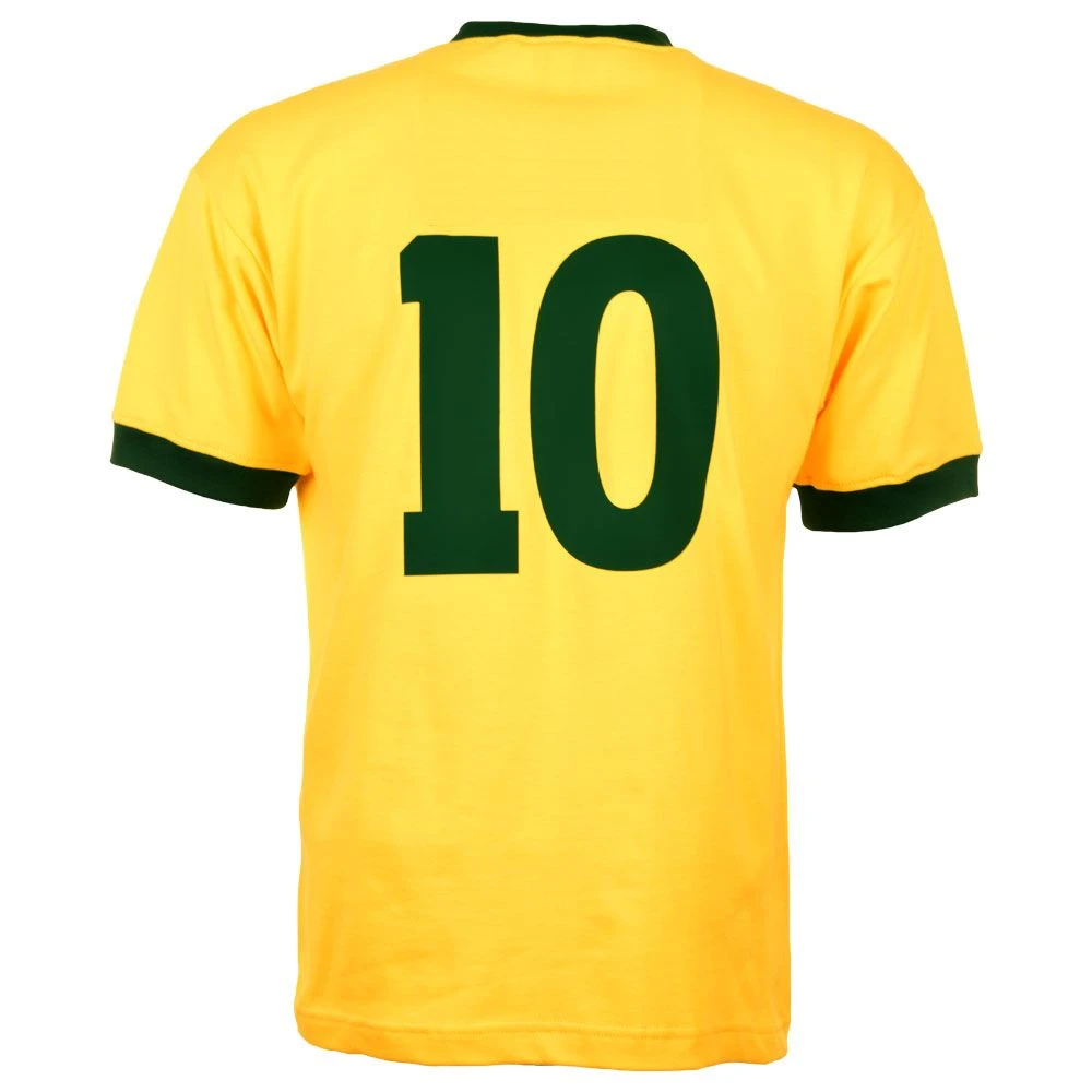 Kids Brazil 1970 Retro No 10 Football Shirt - Premium Heavyweight Cotton 1 Kids Brazil 1970 Retro No 10 Football Shirt - Premium Heavyweight Cotton