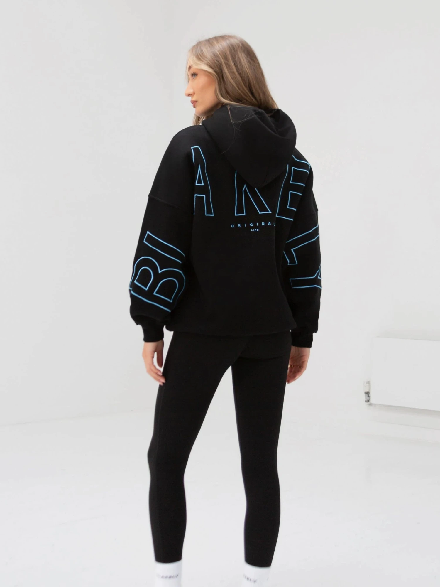 Embroidered Isabel Oversized Hoodie - Electric Blue 5 Embroidered Isabel Oversized Hoodie - Electric Blue - Image 5