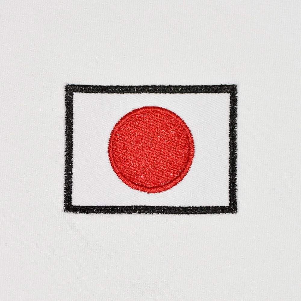 Japan Embroidered Crest T-Shirt - 100% Organic Cotton White 2 Japan Embroidered Crest T-Shirt - 100% Organic Cotton White - Image 2