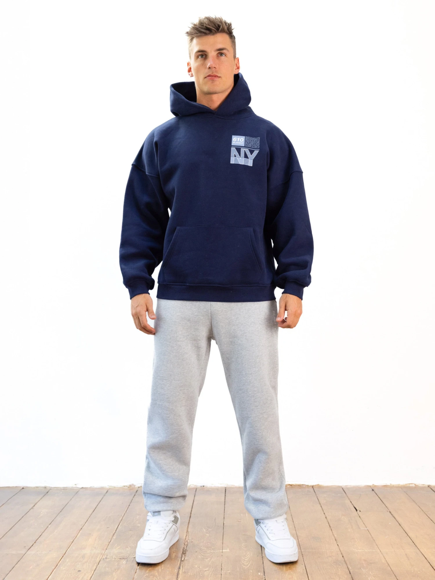 Italic Linear Relaxed Sweatpants - Marl Grey 2 Italic Linear Relaxed Sweatpants - Marl Grey - Image 2