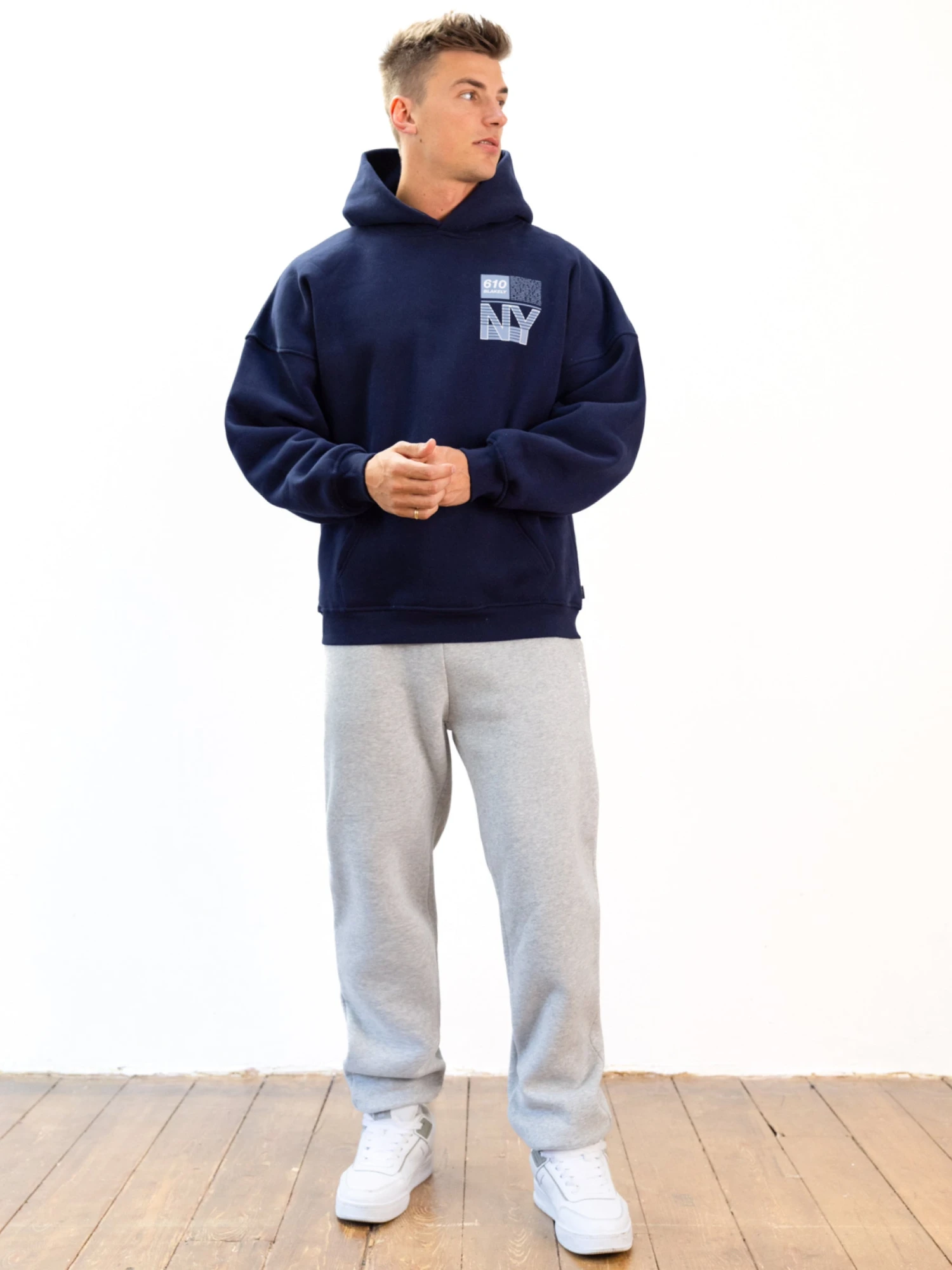 Italic Linear Relaxed Sweatpants - Marl Grey 6 Italic Linear Relaxed Sweatpants - Marl Grey - Image 6