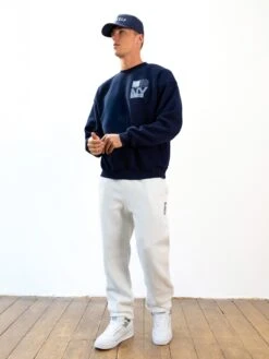 Italic Linear Relaxed Sweatpants - Marl White -Blakely Clothing Store 3079IMARLWHITEVERTICAL03D