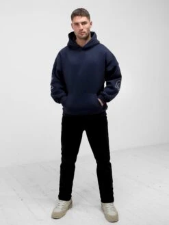 Embroidered Idris Oversized Hoodie - Blue 9 Embroidered Idris Oversized Hoodie - Blue -Blakely Clothing Store 3090CBLUED