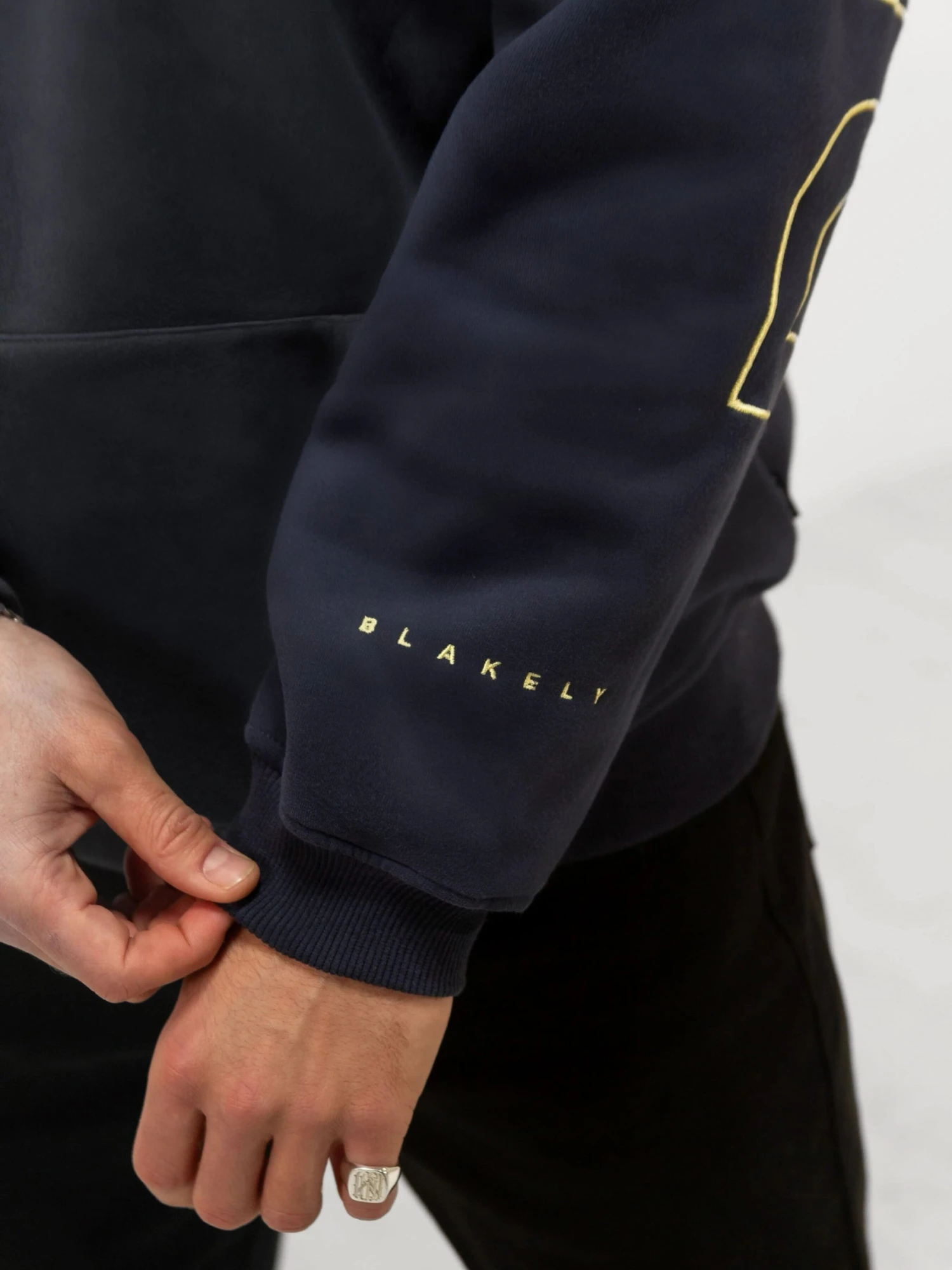 Embroidered Idris Oversized Hoodie - Yellow 4 Embroidered Idris Oversized Hoodie - Yellow - Image 4