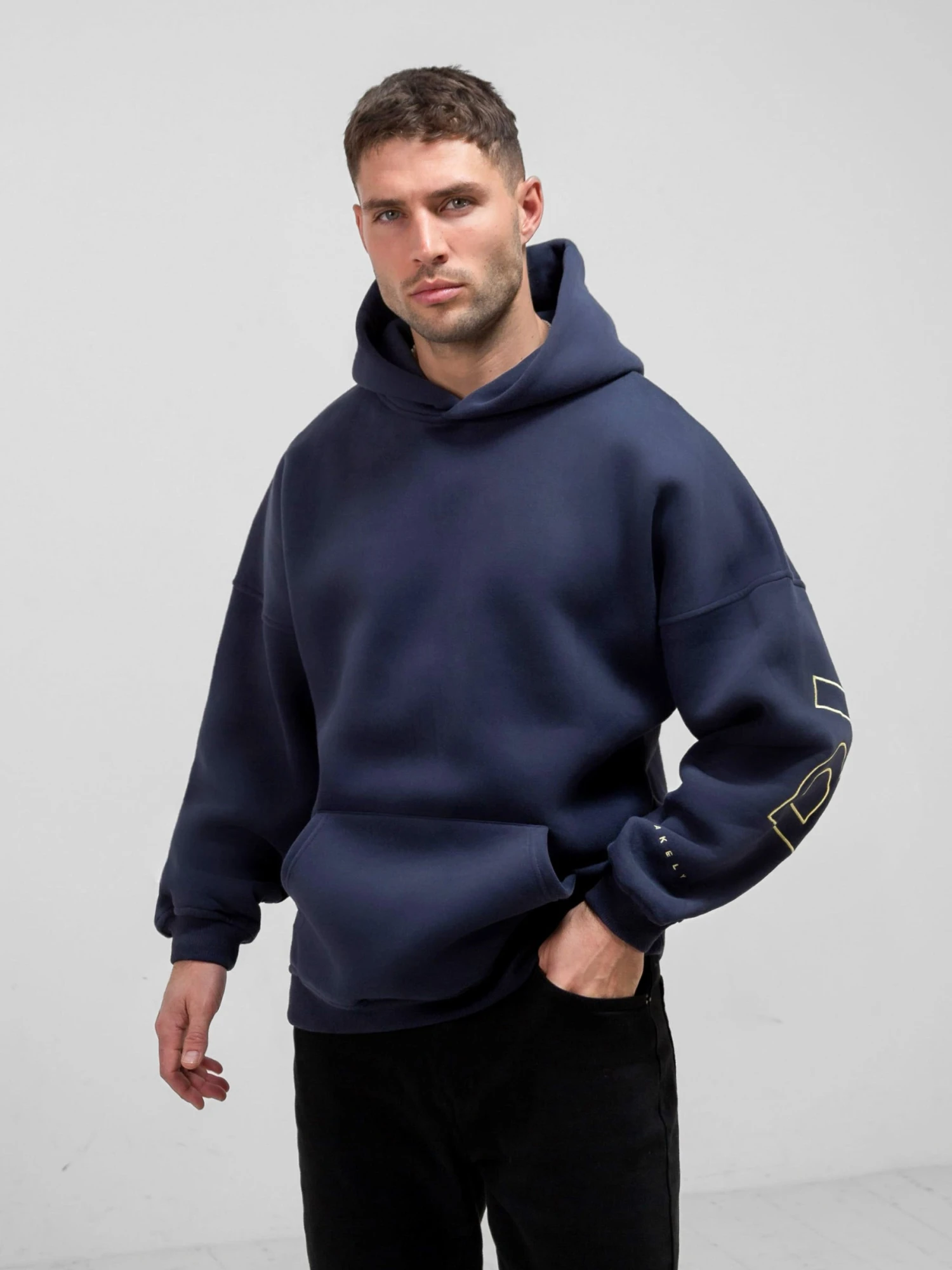 Embroidered Idris Oversized Hoodie - Yellow 6 Embroidered Idris Oversized Hoodie - Yellow - Image 6