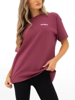 Amelie Oversized T-Shirt - Dark Pink -Blakely Clothing Store 3124ODARKPINK02D