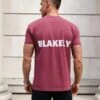 Blakely Arlo Relaxed Men's T-Shirt in Dark Pink -Blakely Clothing Store 3124OMPINKLEADD