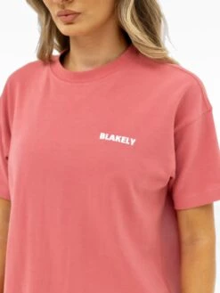 Amelie Oversized T-Shirt - Sunrise Coral -Blakely Clothing Store 3124OSUNRISECORAL03D