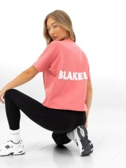 Amelie Oversized T-Shirt - Sunrise Coral -Blakely Clothing Store 3124OSUNRISECORAL04D