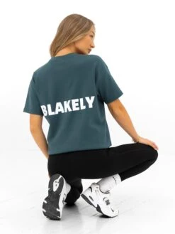 Amelie Oversized T-Shirt - Teal Green -Blakely Clothing Store 3124OTEALGREEN03D