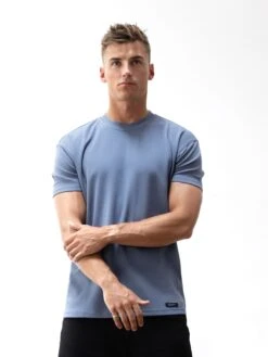 Men's Relaxed Fit T-Shirt - Dusty Blue - Otis Premium Cotton Tee