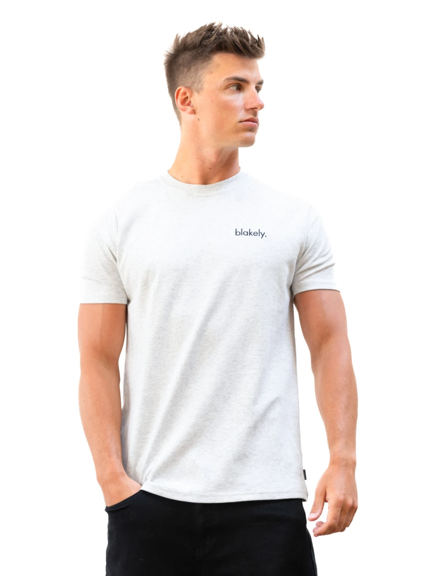 Sami Relaxed T-Shirt - Marl White 1 Sami Relaxed T-Shirt - Marl White