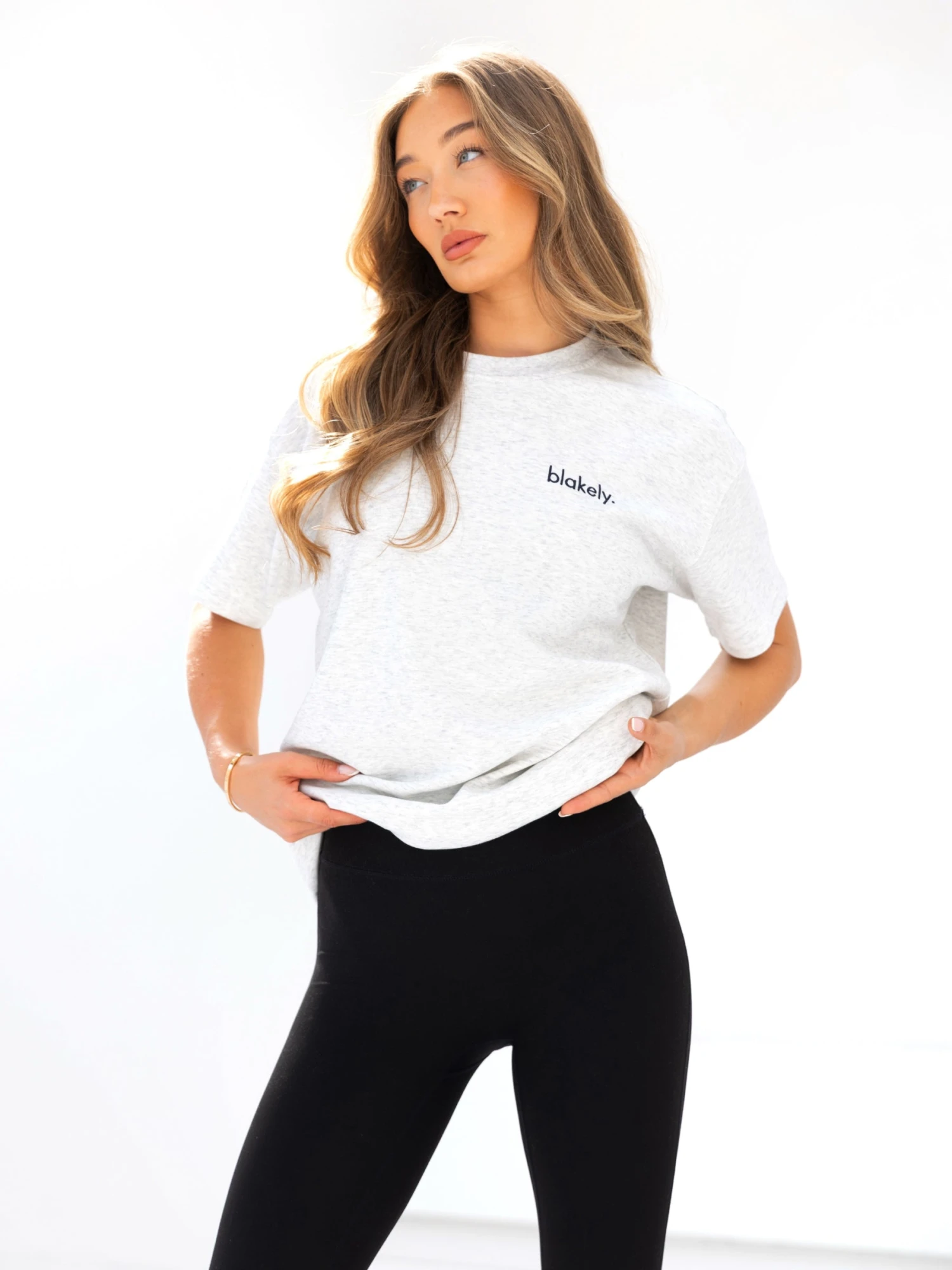 Sami Oversized T-Shirt - Marl White 2 Sami Oversized T-Shirt - Marl White - Image 2