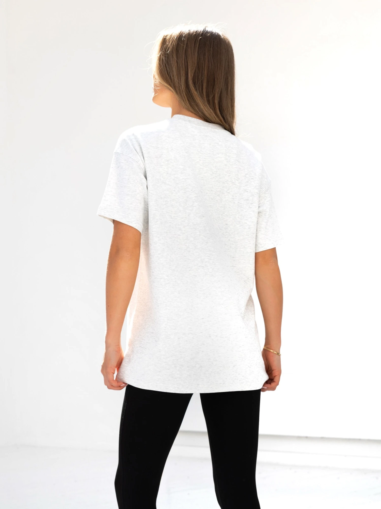 Sami Oversized T-Shirt - Marl White 4 Sami Oversized T-Shirt - Marl White - Image 4