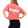 Cloud Print Oversized T-Shirt - Sunrise Coral -Blakely Clothing Store 3126 3CORAL03LEADD