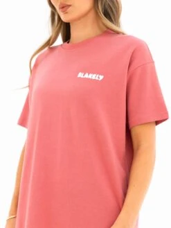 Cloud Print Oversized T-Shirt - Sunrise Coral -Blakely Clothing Store 3126 3CORAL05D