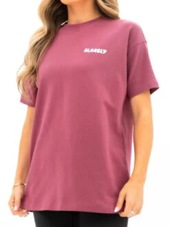 Cloud Print Oversized T-Shirt - Dark Pink -Blakely Clothing Store 3126 3DARKPINK03D