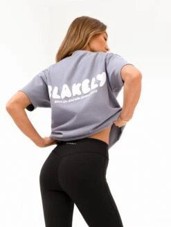 Cloud Print Oversized T-Shirt - Pale Lilac