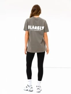 Cloud Print Oversized T-Shirt - Safari Green -Blakely Clothing Store 3126 3SAFARI04D