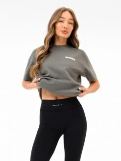 Cloud Print Oversized T-Shirt - Safari Green -Blakely Clothing Store 3126 3SAFARI05D