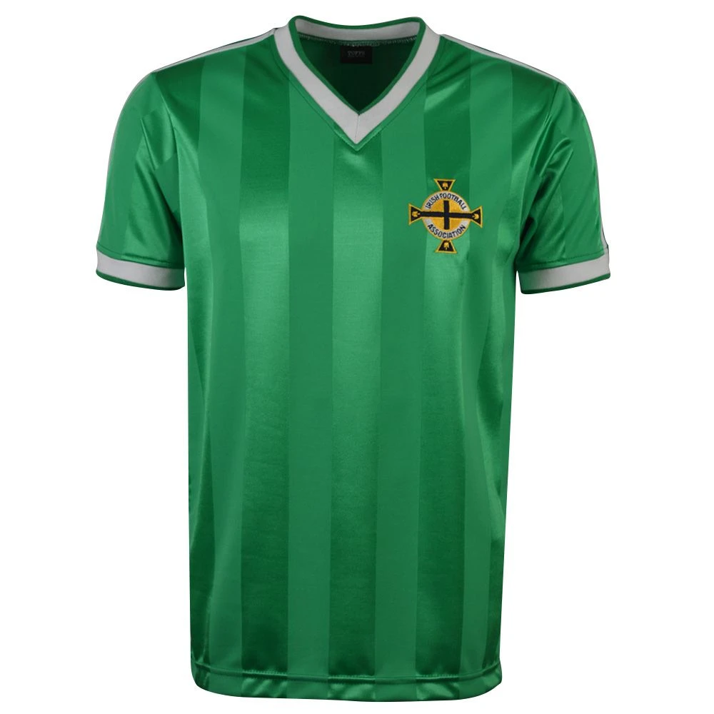 Northern Ireland 1984 Retro Football Shirt for Kids - Classic Ghosted Stripe Jersey 1 Northern Ireland 1984 Retro Football Shirt for Kids - Classic Ghosted Stripe Jersey