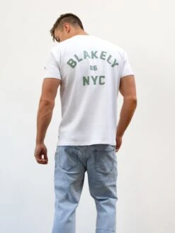 NYC Relaxed T-Shirt - White & Sage Green -Blakely Clothing Store 3140SAGE04D