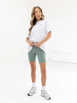 NYC Oversized T-Shirt - White & Sage Green 11 NYC Oversized T-Shirt - White & Sage Green -Blakely Clothing Store 3140WSAGE02D