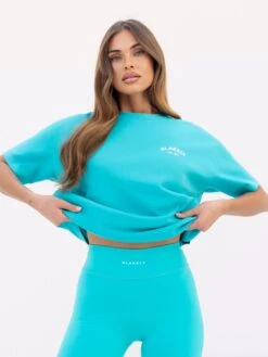 NY Crest Oversized T-Shirt - Aqua -Blakely Clothing Store 3142WAQUA05D